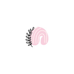 logo for online shop, flower shop, spa salon. Contemporary modern trendy vector logo. Highlight cover background. Beauty icon.