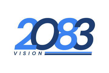Happy New Year 2083. 2083 Vision Modern Design for Calendar, Greeting Cards, Invitations, Flyers or Prints