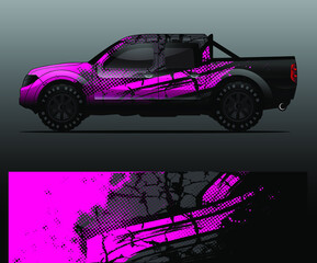 Naklejka premium Truck decal graphic wrap vector, abstract background