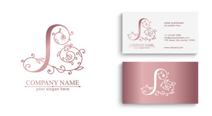 Premium Vector L logo. Monnogram, lettering and business cards. Personal logo or sign for branding an elite company.