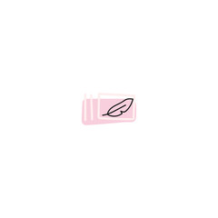 Feather logo. Vector icon. logo for online shop. Contemporary modern trendy vector logo. Highlight cover background. Beauty icon.