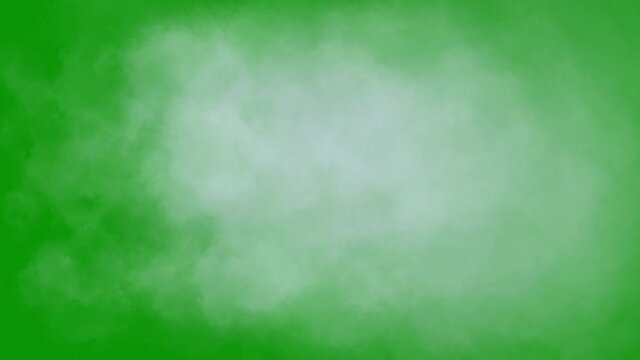 Moving white fog motion graphics with green screen background
