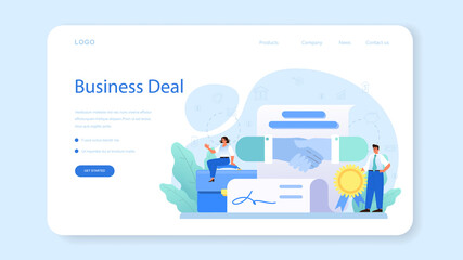 Selling business web banner or landing page. B2B or business to business