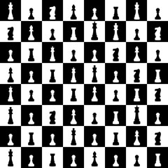 Seamless pattern with chess figures. Vector image