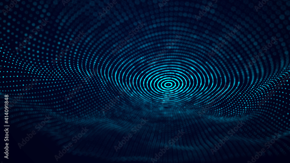 Poster Grid of internet technologies. Abstract background with cobwebs. Large amount of data. 3d rendering.