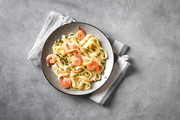 Shrimp fetticcine pasta