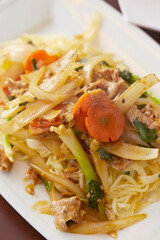 Asian food stir-fried noodles 