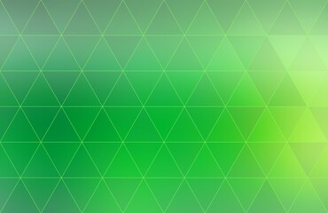 Green glass triangular mosaic background. Transparent geometric smooth texture.