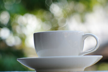 cup of coffee on the table