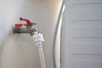 Water hose connection set for washing machine.