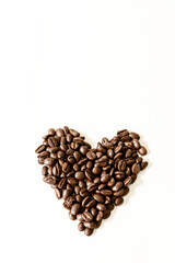 heart with coffee beans