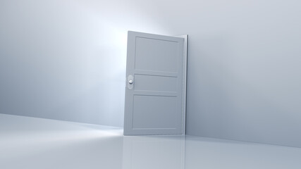 Door Opening to the brilliant Future, way to Heaven and Success. 3D illustration.