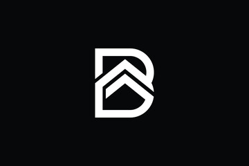 Logo design of B BB in vector for construction, home, real estate, building, property. creative elegant Monogram. Premium Business home logo icon. White color on black background - obrazy, fototapety, plakaty