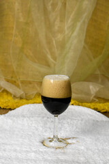 fizzy drink poured into a glass