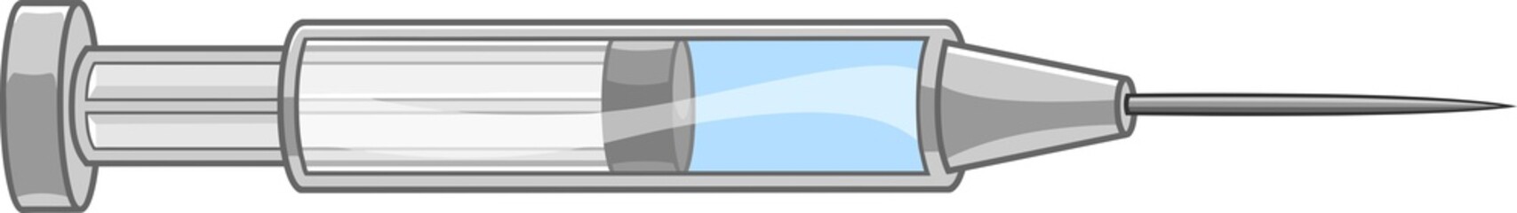 Cartoon Syringe. Vector Illustration Isolated On Transparent Background