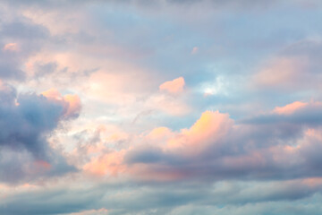 Gentle Sky Clouds Background at Sunrise time, natural colors