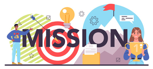 Fototapeta premium Business incubator typographic header. Project mission. Successful strategy