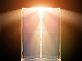 Bright Sunny weather is outside in the summer, warm gentle sun rays penetrate all the cracks and...