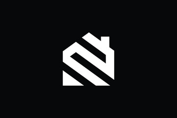 Logo design of Z ZZ in vector for construction, home, real estate, building, property. creative elegant Monogram. Premium Business home logo icon. White color on black background - obrazy, fototapety, plakaty