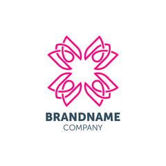 flower logo design with geometry