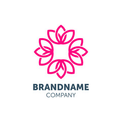 Flower logo design with geometry