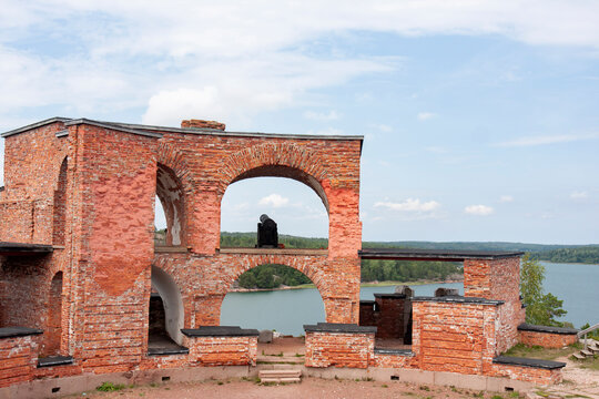 Ruins of Bomarsund fortess at Bomarsund, Sund, &Aring;land, Finland