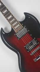 Fototapeta na wymiar Electric guitar body detail, close-up view.