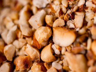 Close up of crushed peanuts