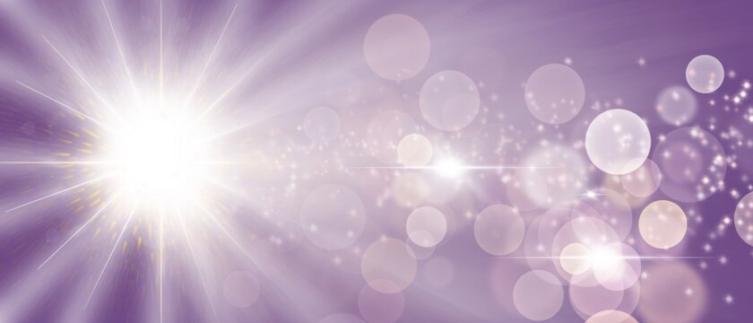 Sfondo banner azzurro blu viola con le stelle e bokeh Stock Illustration