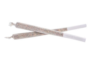 Marijuana joints isolated on white background
