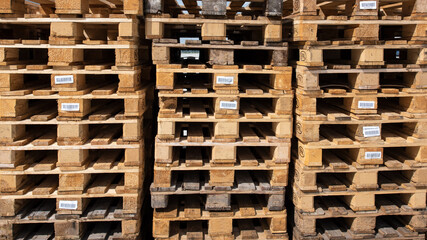 Pallets in the warehouse