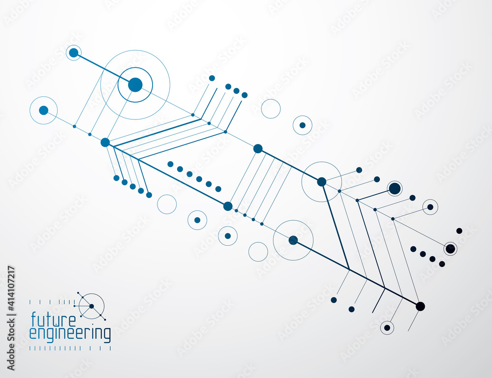 Poster technical plan, abstract engineering draft for use in graphic and web design. vector drawing of indu