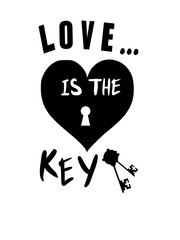 slogan design Key to unlock heart.