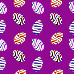 Colored easter eggs seamless pattern,