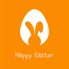 Happy easter card with rabbit ears. Easter bunny. Concept of a card with wishes. Easter Day