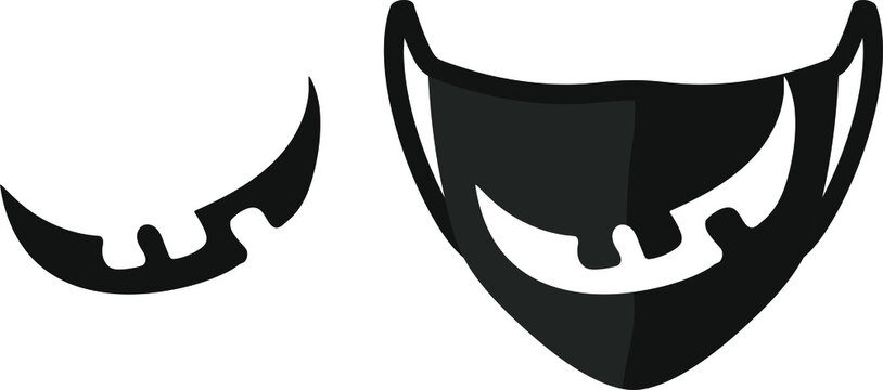 Print For A Protective Medical Mask In The Form Of A Funny Toothless Grin