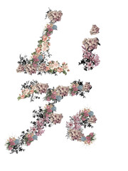 Multi floral design with the word life. 