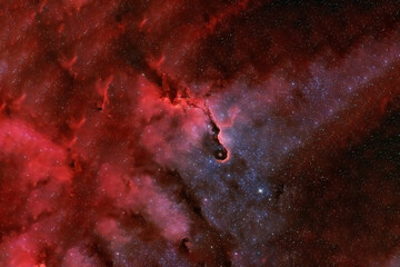 Space in red colors. Elements of this image were furnished by NASA.