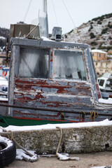 quiet winter pier. Black sea.