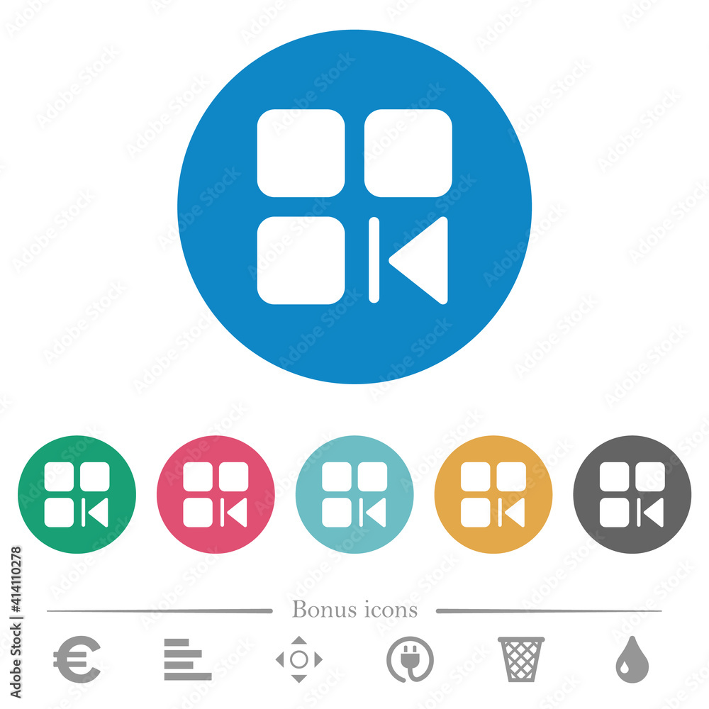 Poster previous component flat round icons