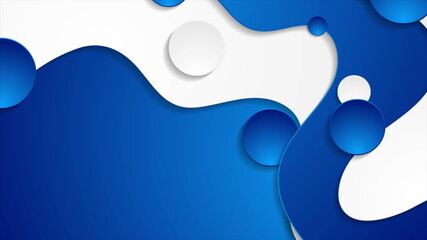 Blue and white abstract wavy corporate background