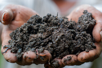 Dirt for farming and agriculture shot with narrow depth of field
