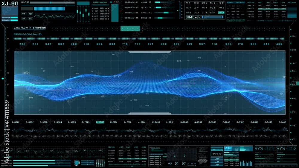 Poster hud intelligent futuristic gui cyber technology 4k motion. fluid flexible form digital infographic s