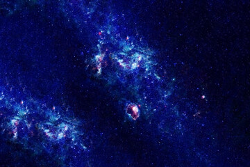 Blue space with stars. Elements of this image were furnished by NASA.