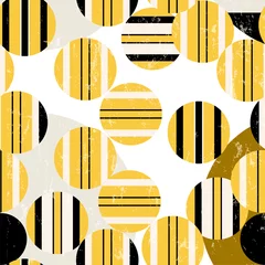 Gardinen seamless geometric pattern background, retro, vintage style, with circles, paint strokes and splashes © Kirsten Hinte