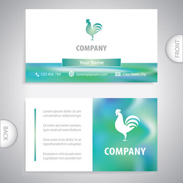Business card template. Hen symbol. Concept for poultry farmers.