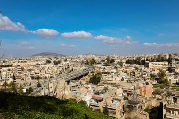 Fototapeta na wymiar A view of the city of Hama in Syria from the castle of Hama