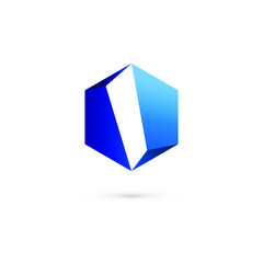 Blue  icon design logo element. Best for identity and logotypes. 3D