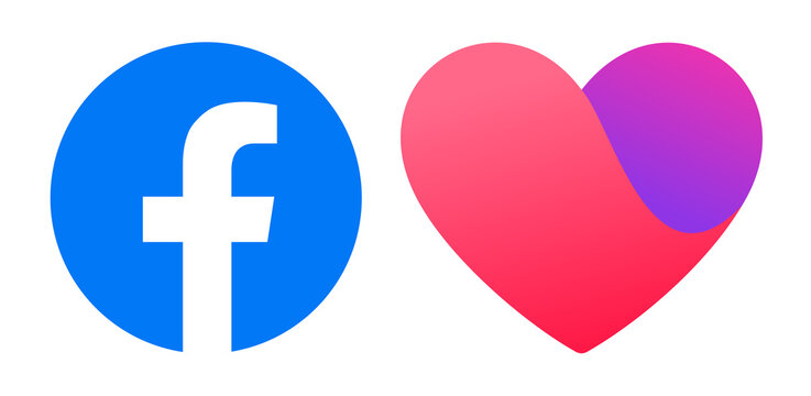 Facebook And Dating Apps Icons, Vector Illustration