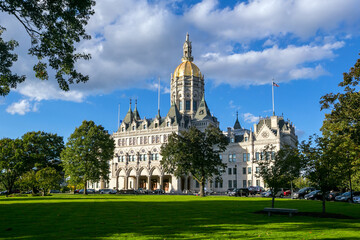 Fototapeta na wymiar Connecticut State Capitol in downtown Hartford, Connecticut, USA